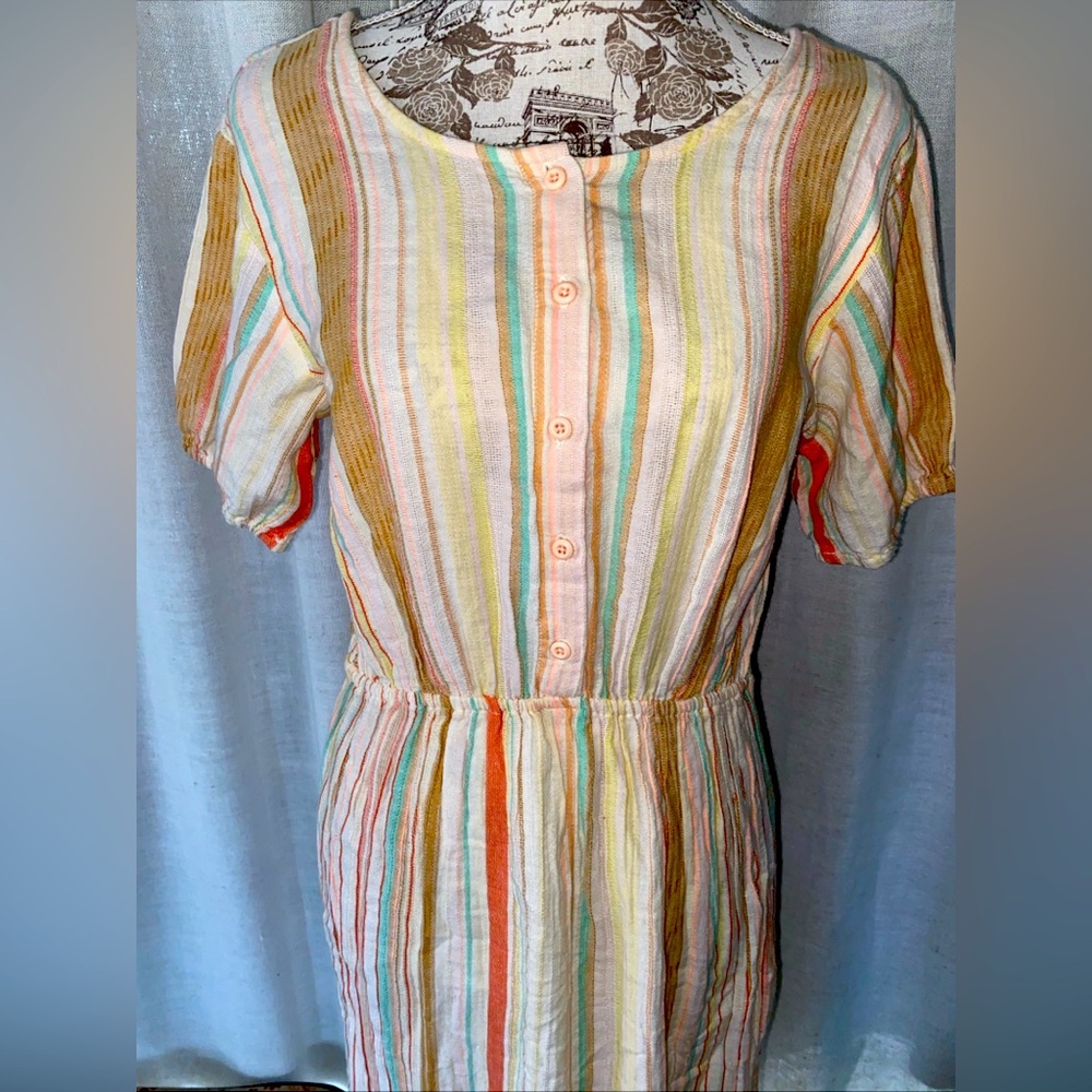 Ace & Jig Pastel Stripe Muslin Maxi Summer Dress Women’s Size S